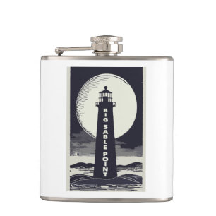 Big Sable Point Michigan Lighthouse Moon Flachmann