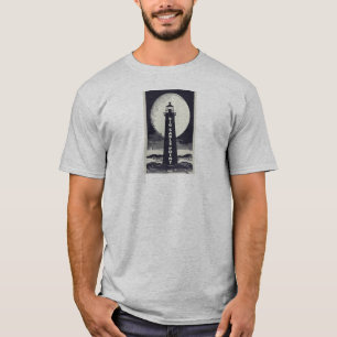 Big Sable Point Michigan Lighthouse Moon T-Shirt