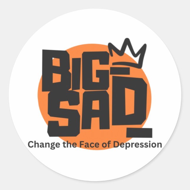 BIG SAD_Sticker Runder Aufkleber (Vorderseite)
