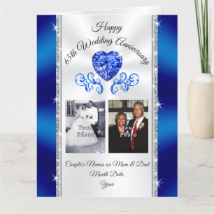 BIG Sapphire Personalized 65th Anniversary Card Karte