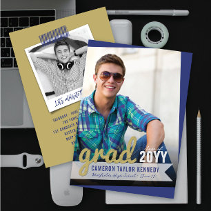 Big-Scribbles-Foto Moderne Graduierungspartei Einladung