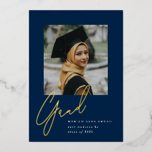 Big Script Grad Folieneinladung