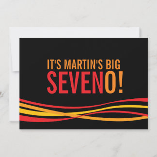 Big Seven O! Ein einfacher Band-Geburtstag laden e Einladung