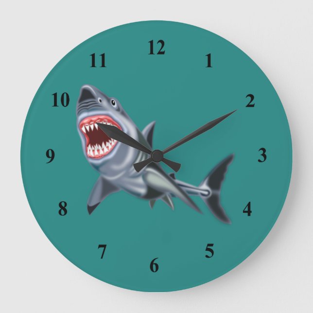 Big Shark Große Wanduhr (Vorderseite)