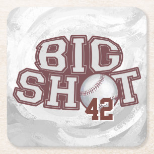 Big Shot Baseball Rechteckiger Pappuntersetzer