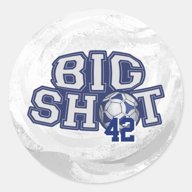 Big Shot Soccerball Runder Aufkleber (Vorderseite)