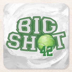 Big Shot Tennis Ball Rechteckiger Pappuntersetzer