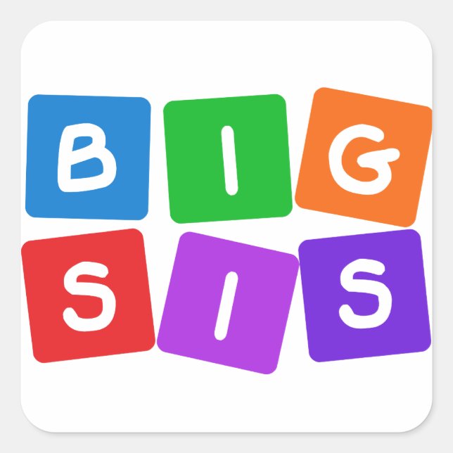 Big Sis-Aufkleber Quadratischer Aufkleber (Vorderseite)