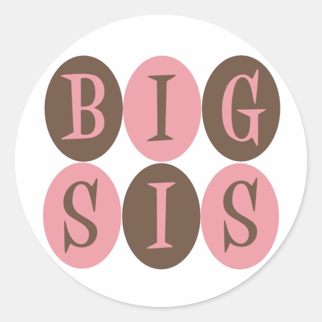 Big Sis-Aufkleber Runder Aufkleber (Vorderseite)