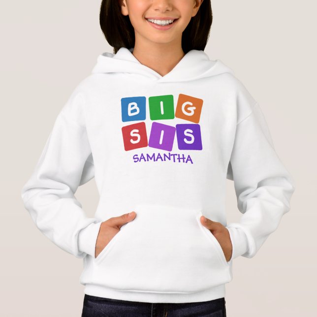 Big Sis INDIVIDUELLE NAME Hoodie (Vorderseite)