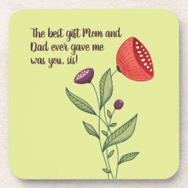 Big Sis Little Sister Sweet Quote Wilde Blume Getränkeuntersetzer