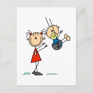 Big Sis mit Little Brother Cards und Aufklebern Postkarte