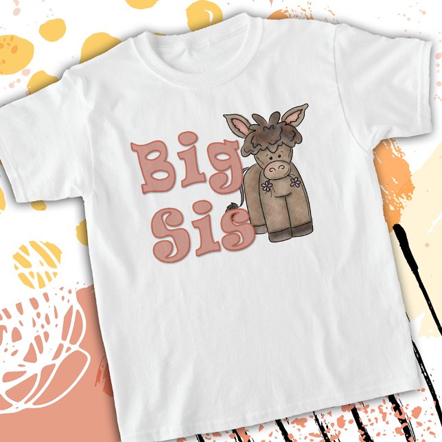 Big Sis Niedlich Donkey Burro Kinder T-Shirt (Von Creator hochgeladen)