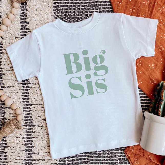 Big Sis | Sage Matching Sibling Family Baby T-shirt (Von Creator hochgeladen)