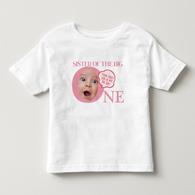 BIG SIS T zum 1. Party | PINK Kleinkind T-shirt (Vorderseite)