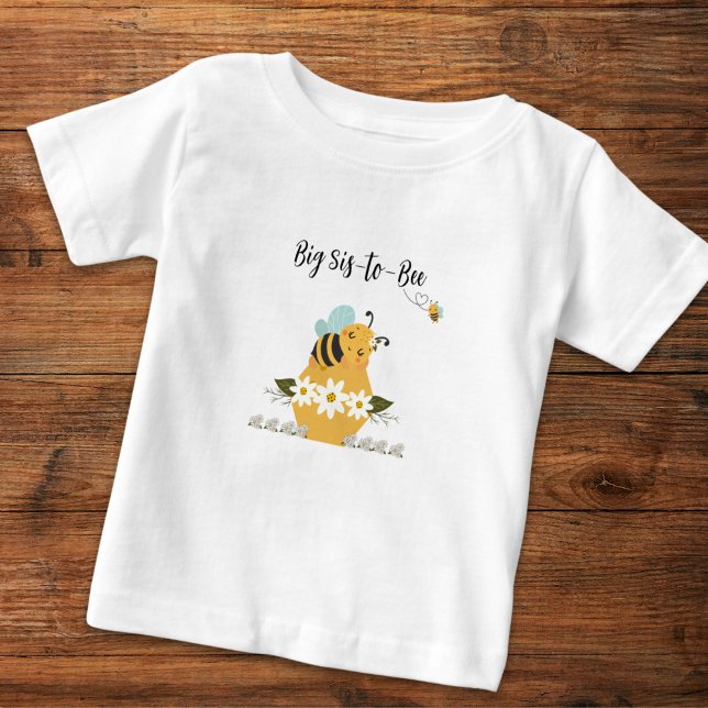 Big Sis-to-Bee Säugling & Kleinkind T - Shirt (Customizable Toddler Bee-Themed T-shrit. Big Sis-to-Bee T-shirt for baby announcement or celebration)