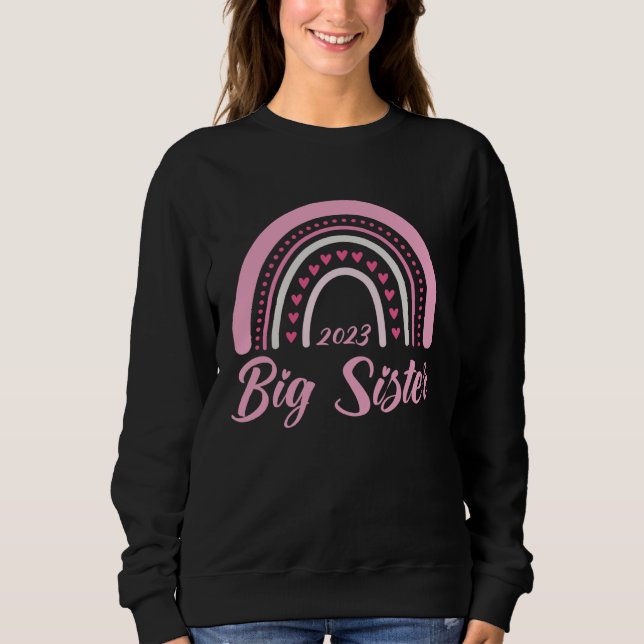Big Sister 2023 Rainbow Older Girl Promoted To Big Sweatshirt (Vorderseite)