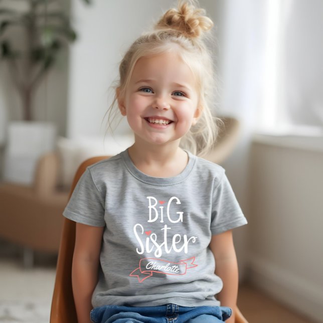 Big Sister Baby Announcname & Monogram Tri-Blend Shirt (Big Sister Baby Announcement Name & Monogram Tri-Blend Shirt)