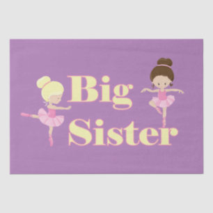 Big Sister Ballerina Sibling Lila Seidenpapier
