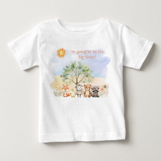 Big Sister, Big Brother Woodland Wildlife T - Shir Baby T-shirt (Vorderseite)