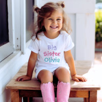 Big Sister Colorful Monogram Girl's