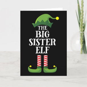 Big Sister Elf Matching Family Group Weihnachtsfei Karte