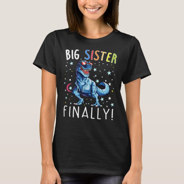 Big Sister Endlich Dinosaurier Shirt - Dinosaurier (Vorderseite)