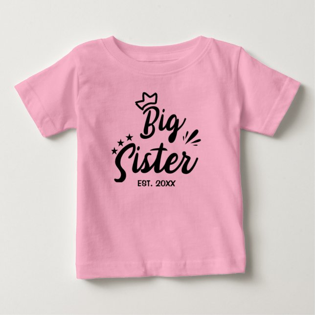 Big Sister EST 2021, Schwangerschaft offenbart Baby T-shirt (Vorderseite)