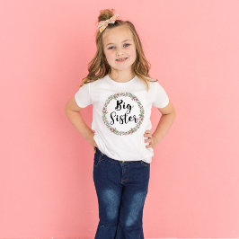 Big Sister Floral Wreath Girls' T-Shirt