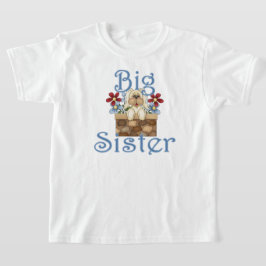 Big Sister Fluffy Pup Whimsical Dog T-Shirt