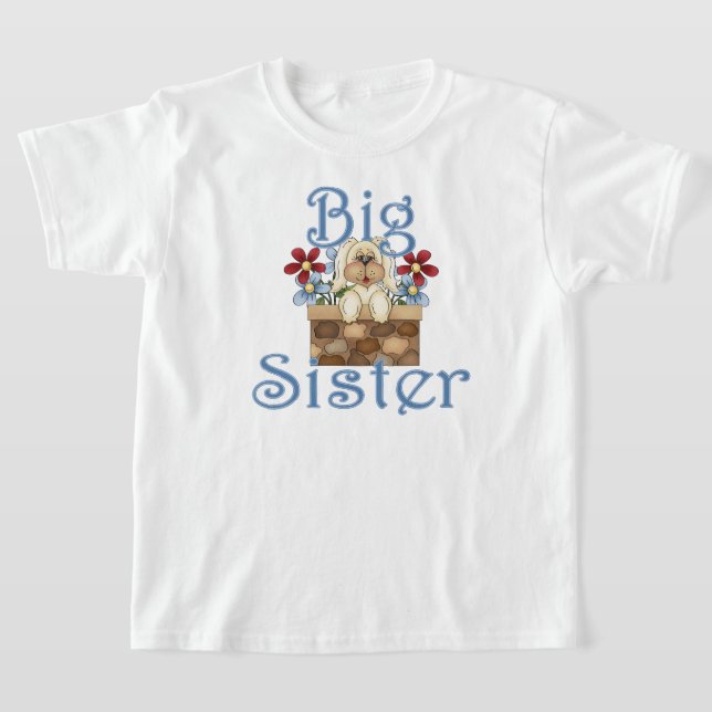 Big Sister Fluffy Pup Whimsical Dog T-Shirt (Ablage )