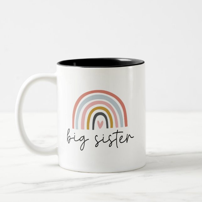 Big Sister Kleinkind Sisters Kinder  Zweifarbige Tasse (Links)