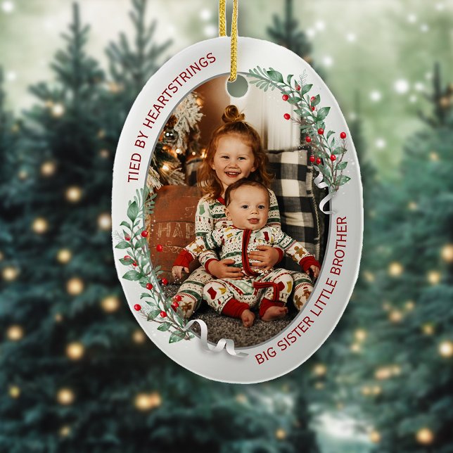 Big Sister Little Brother 2 Fotos Warmes Zitat Keramik Ornament (Von Creator hochgeladen)