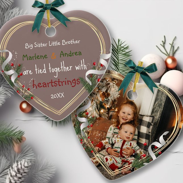 Big Sister Little Brother Foto Gold Frame Custom Keramik Ornament (Von Creator hochgeladen)