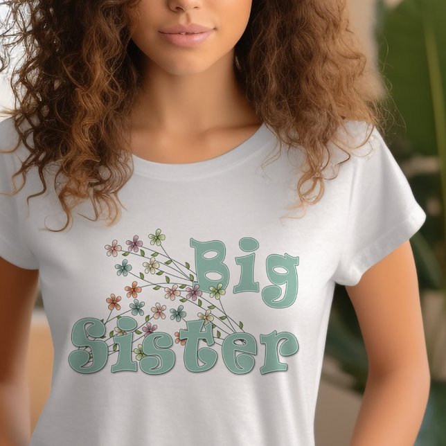 Big Sister Little Dainty Pastel Blume T-Shirt (Big Sister Little Dainty Pastel Flowers T-Shirt)