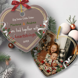 Big Sister Little Sister Gold Rahmen Custom Foto Keramik Ornament