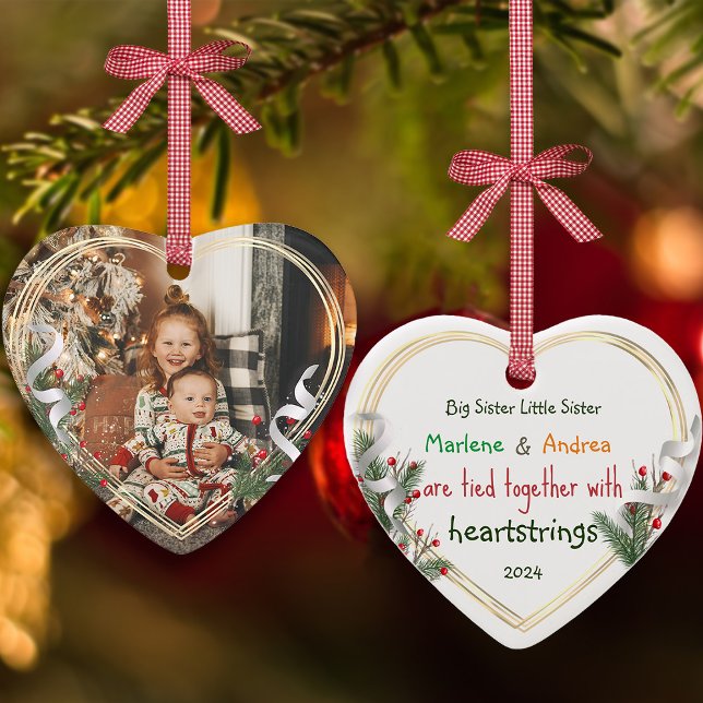 Big Sister Little Sister Liebe Zitat Custom Foto Ornament (Von Creator hochgeladen)