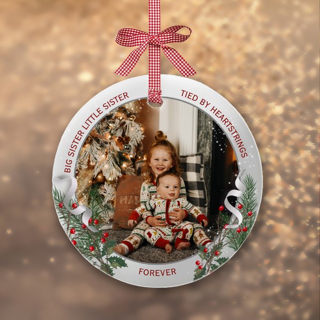 Big Sister Little Sister Warm Quote Foto Silver Keramik Ornament (Von Creator hochgeladen)
