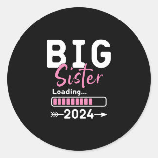 Big Sister Loading 2024 für große Schwester 20 Runder Aufkleber