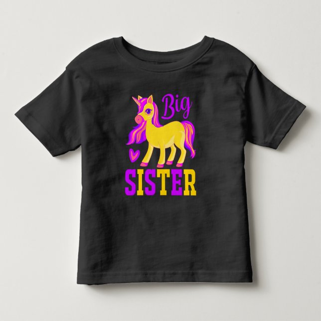 Big Sister Magical Unicorn Kleinkind T-shirt (Vorderseite)