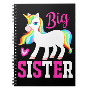 Big Sister Magical Unicorn mit Rainbow Mane & Schw Notizblock