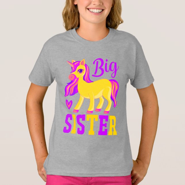 Big Sister Magical Unicorn T-Shirt (Vorderseite)