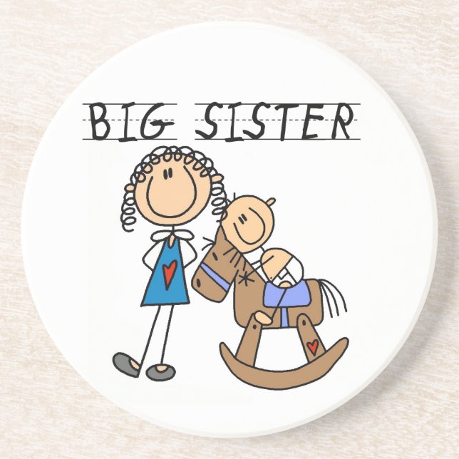 Big Sister mit Baby Brother Geschenken Getränkeuntersetzer (Vorne)