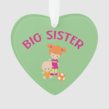 Big Sister mit Baby Brother Herz Weihnachtsbaum