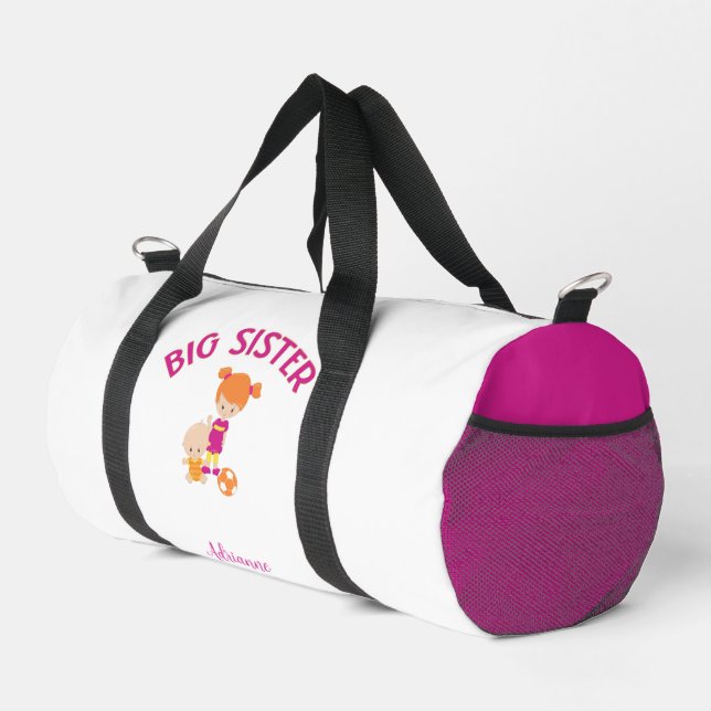 Big Sister mit Baby Brother Personalisiert Duffle Bag (Rechte Ecke)