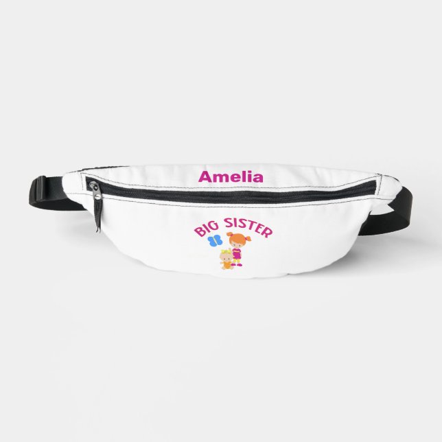 Big Sister mit Baby Sister Proud Sister T - Shirt Bauchtasche (Vorderseite)