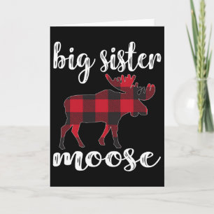 Big Sister Moose Matching Familienweihnachtskleidu Karte