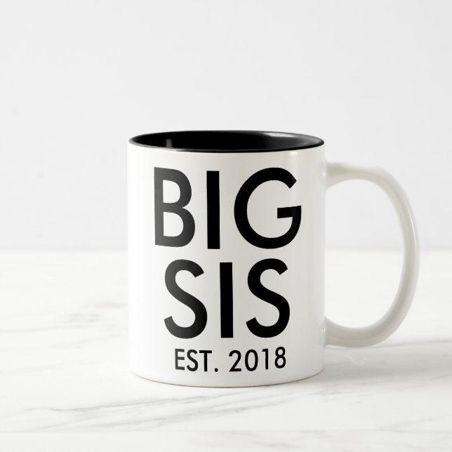 Big sister Mug | New baby Pregnancy Personalised Zweifarbige Tasse (Rechts)