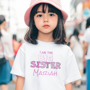 Big Sister Niedlich Girl Personalisiert Rosa Custo Baby T-shirt