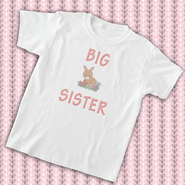 Big Sister Niedlich Little Bunny Rabbit Pastel Blu T-Shirt (Von Creator hochgeladen)